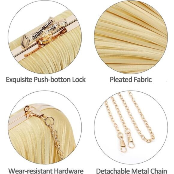 Evening Clutch Purses - for Party Gold3 - Picture 2 of 6